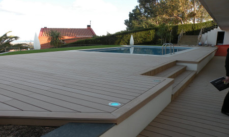 tarima exterior madera maciza piscina